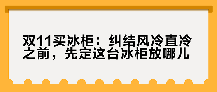 双11买冰柜：纠结风冷直冷之前，先定这台冰柜放哪儿