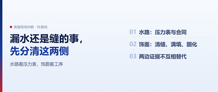 供暖季漏水还是缝的事？先分清这两侧