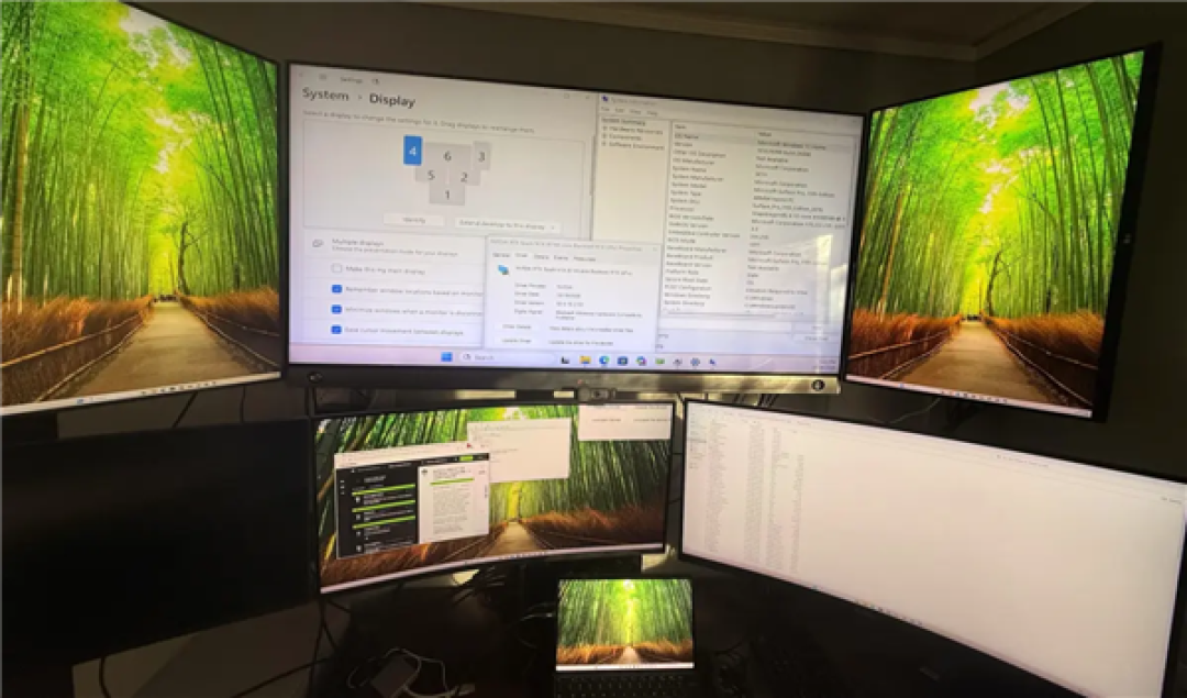 ARM笔记本也能外接RTX 5060 Ti！Surface Pro 11成功点亮六块屏