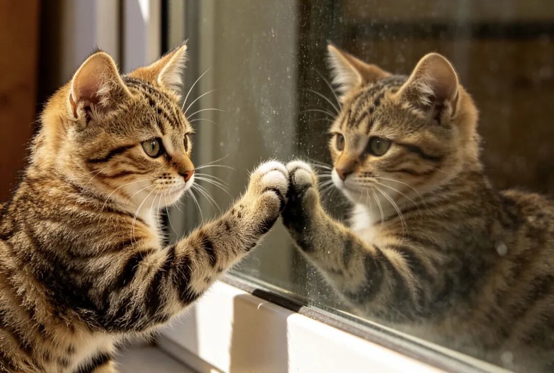 猫对着镜子哈气,真是不认识自己?细查后,网传数字大多没出处