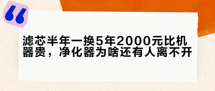 滤芯半年一换5年2000元比机器贵，净化器为啥还有人离不开？
