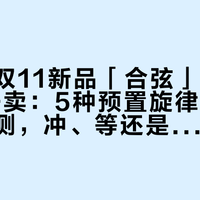 大人糖双11新品「合弦」首周459元开卖：5种预置旋律、全网还没实测，冲、等还是捂，对号入座