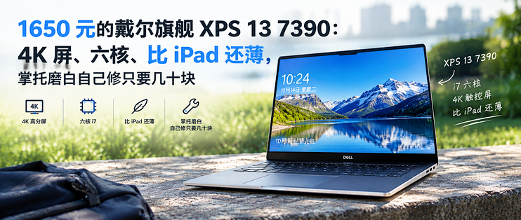 1650 元 XPS 13 7390：4K 屏、六核，掌托磨白自己修只要几十块