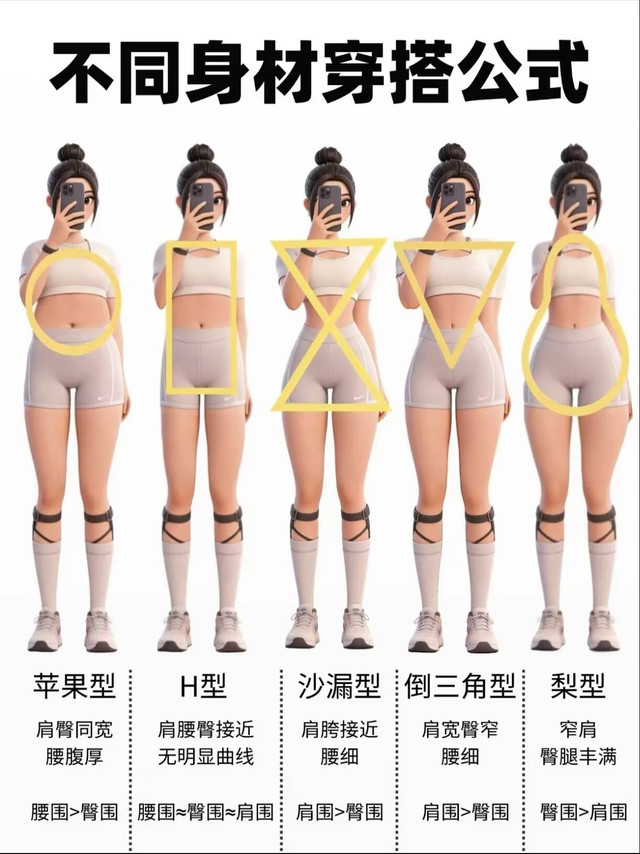 标题：不同身材穿搭公式｜5大身材穿搭指南