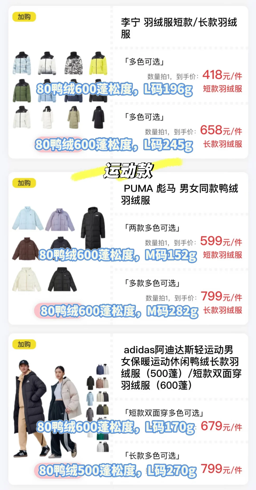 双11羽绒服千元档同价横评:国产95绒子对运动大牌80绒子,同样的钱该买谁?