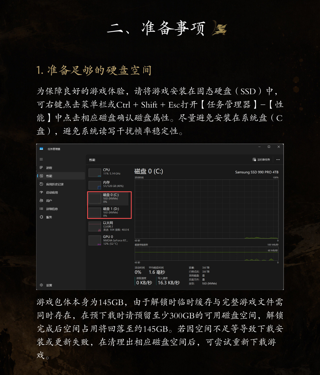 影之刃零今天预下载:本体145G,预留300G,你的电脑扛得住吗