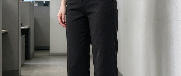 纯色简约直筒裤女士高腰显比例好搭配