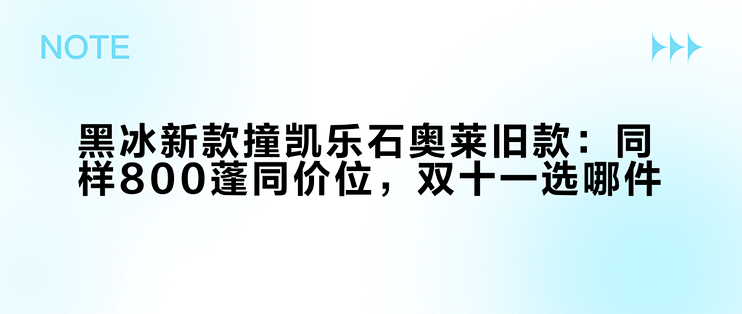 黑冰新款撞凯乐石奥莱旧款：同样800蓬同价位，双十一选哪件？