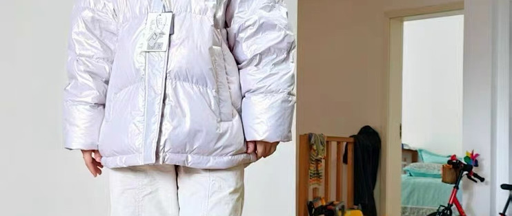 胶囊纳桔珠光免洗儿童连帽羽绒服，冬季 95 绒防寒外套