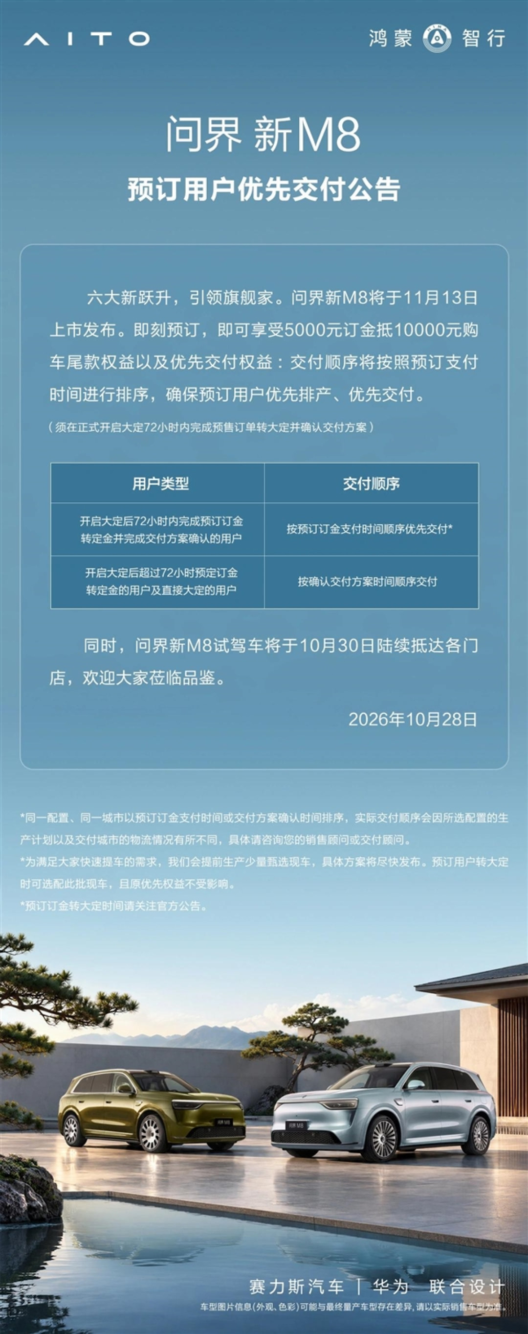 砸15亿为造一台更猛的M8！问界新M8上市定档：预售38.98万起全系标配L3级架构