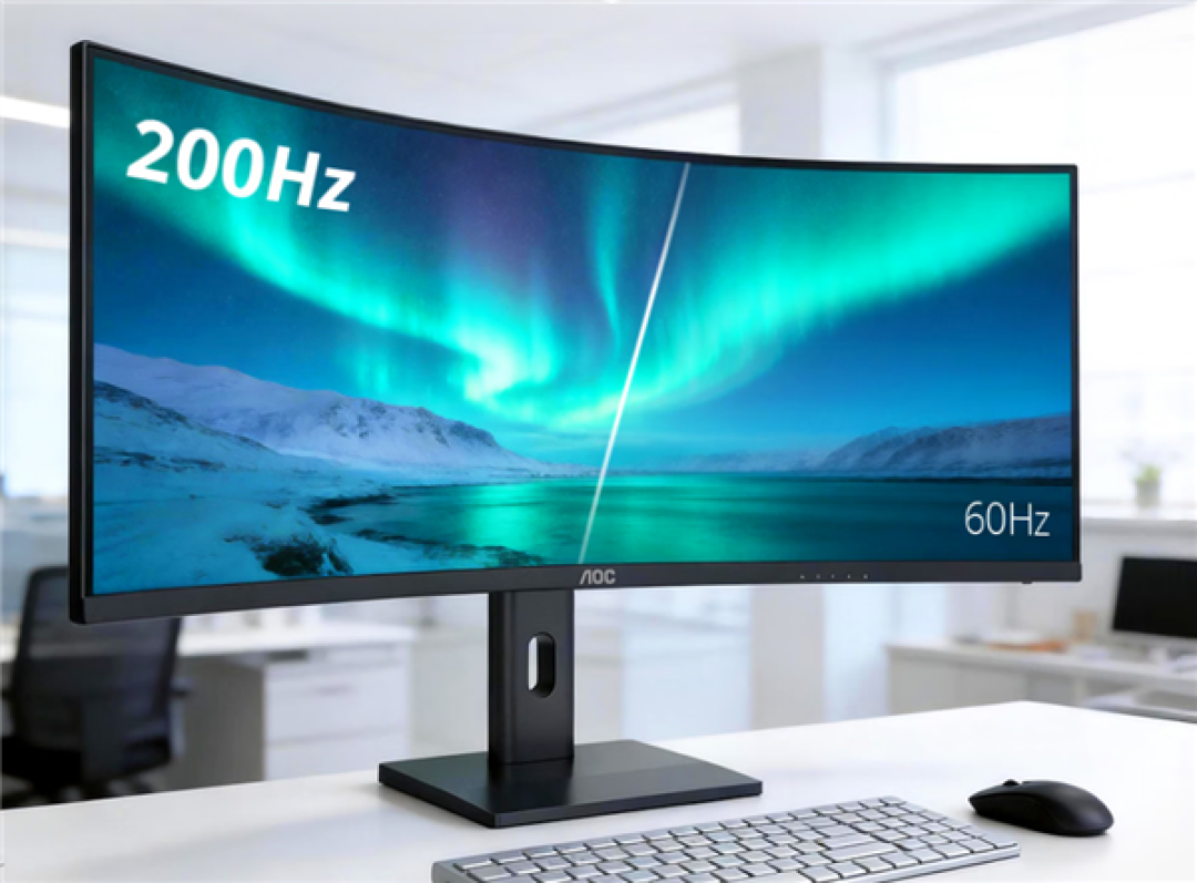 AOC上新超宽曲面商用显示器:WQHD 200Hz屏首发1599元