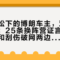 想跳车松下的博朗车主，双11先对个号：25条换阵营证言排完，震手麻和刮伤破网两边都逃不掉
