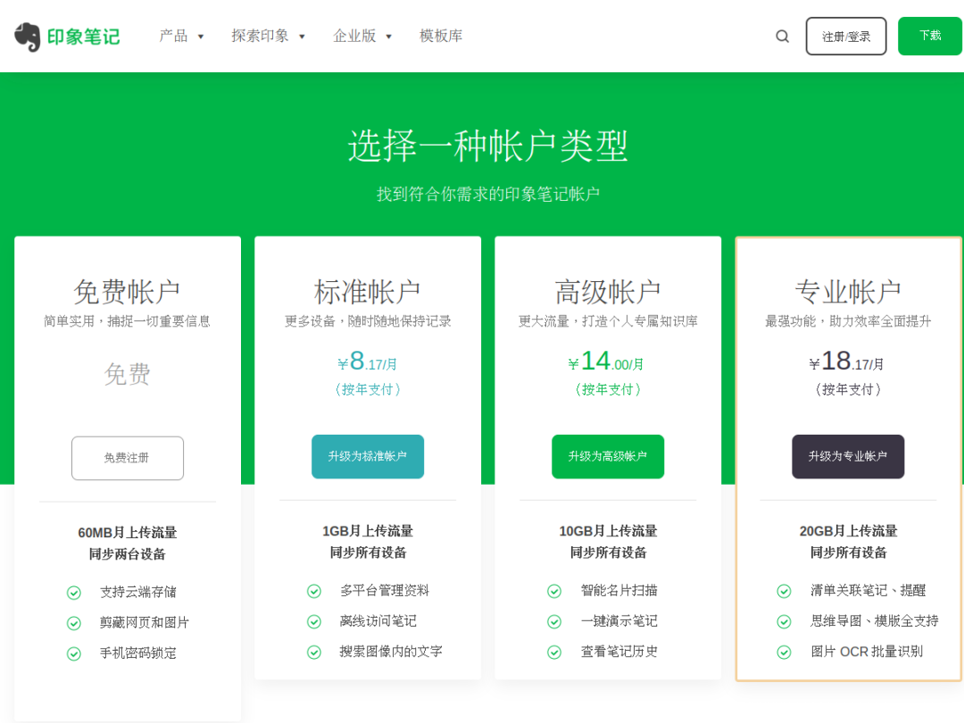 收到498元涨价邮件的,先看清你订的是哪个印象笔记