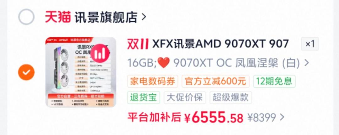同是讯景9070XT，有人花5488有人花6550：差价买的啥？