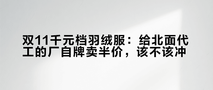 双11千元档羽绒服：给北面代工的厂自牌卖半价，该不该冲？