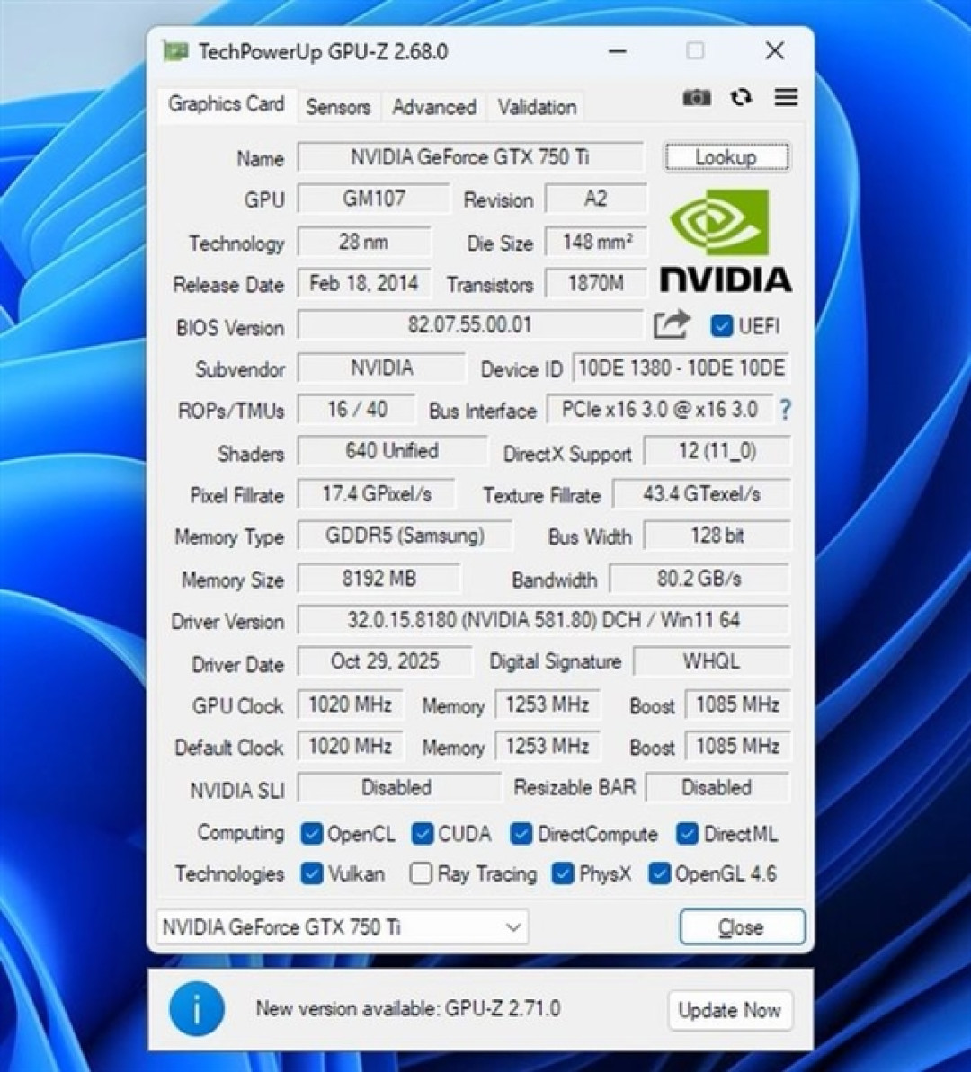 显存干到8G性能却没涨！魔改GTX 750 Ti实测：《赛博朋克2077》勉强30帧
