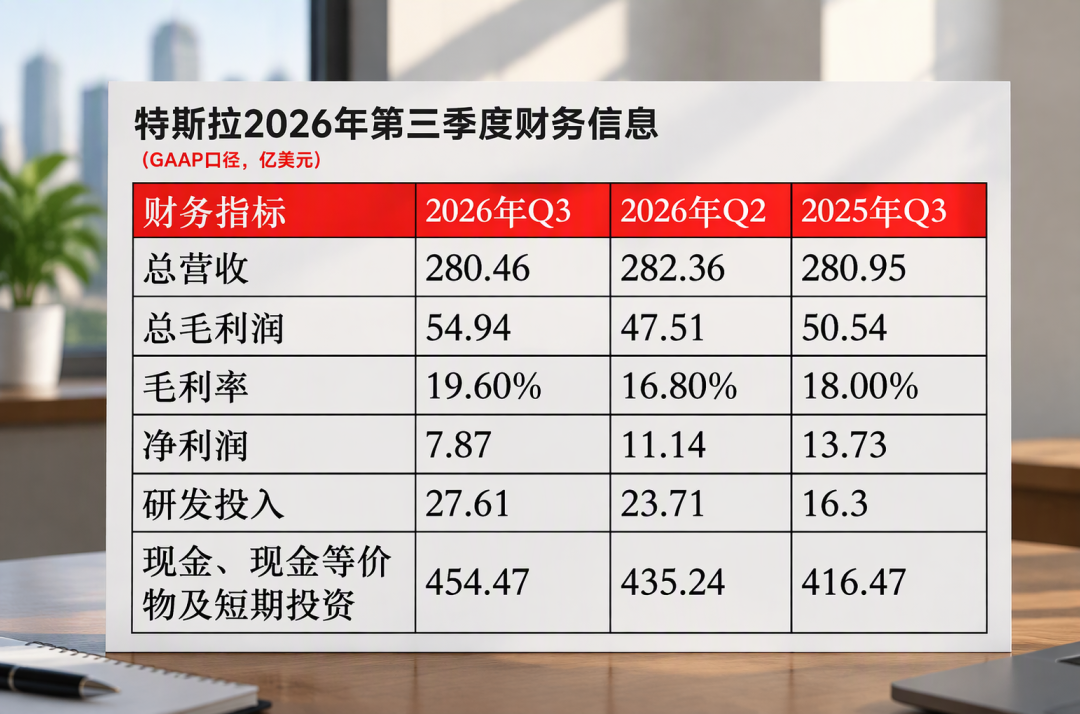 特斯拉六年来最差Q3财报:净利润跌43%,钱全流向了AI