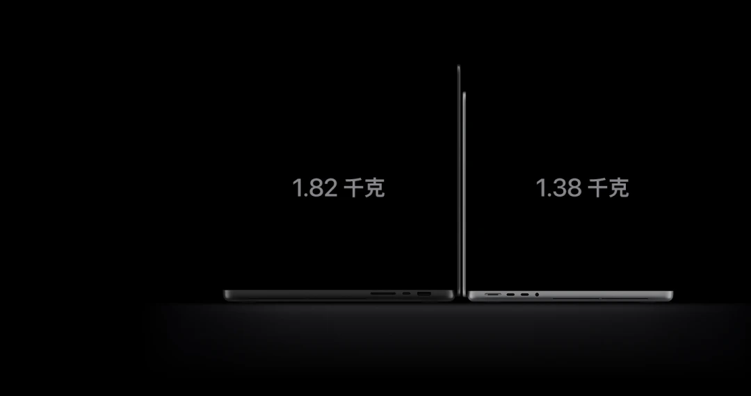 14与16英寸机身重量对比