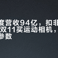 前三季度营收94亿，扣非只剩513万：双11买运动相机，先看财报再看参数