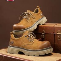 Dickies 棕色德比工装鞋｜2026 秋冬新款厚底休闲皮鞋