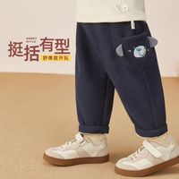 儿童灯芯绒一体绒束脚休闲裤