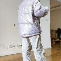 胶囊纳桔珠光免洗儿童连帽羽绒服