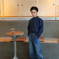 ELLEkids 男童法式老钱风长袖衬衫