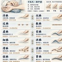 标题：14种常见脉象，分清浮、沉、迟、数