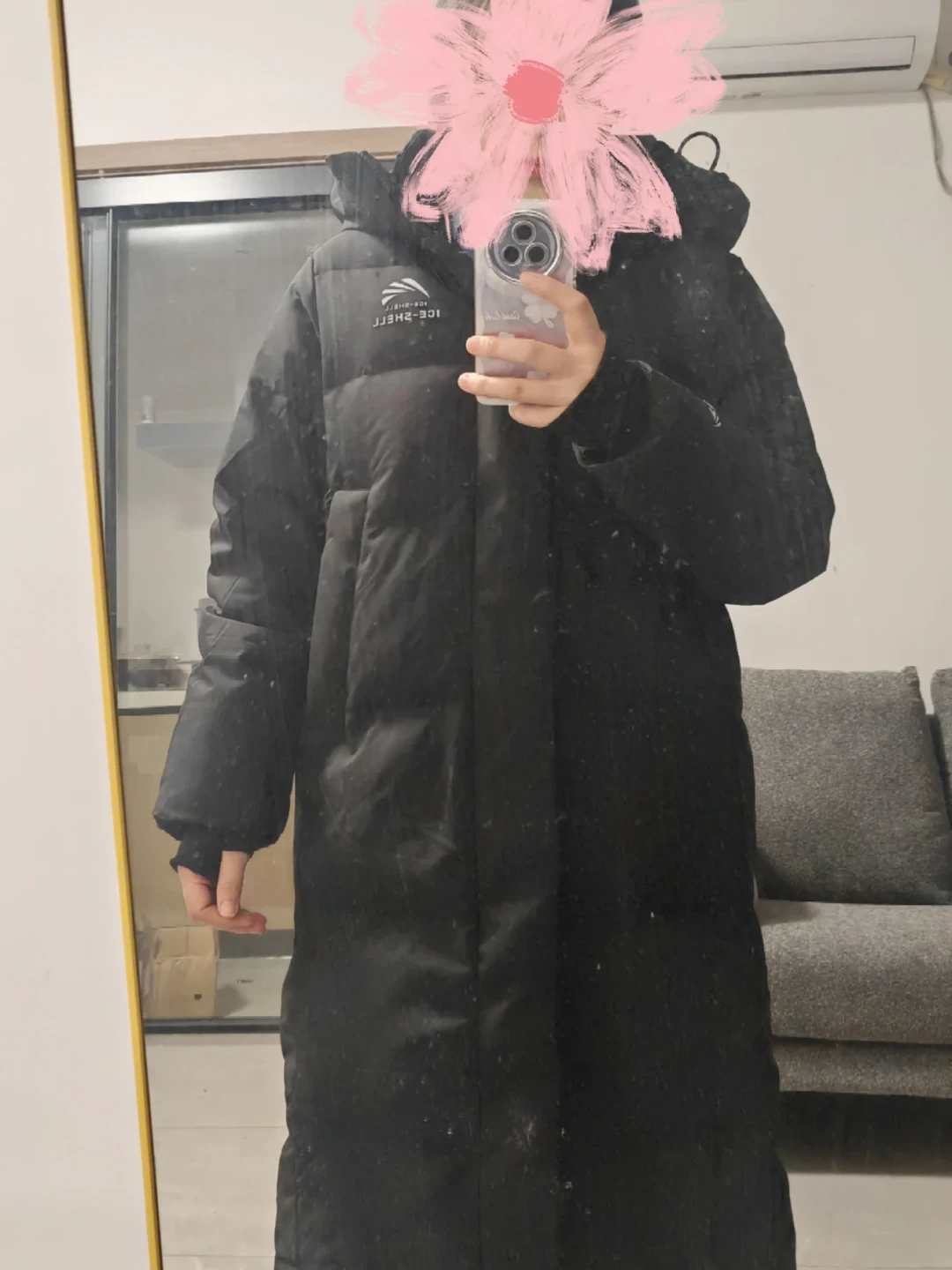 鸭鸭黑色长款晒单