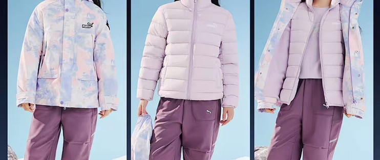 PUMA 彪马女童三合一冲锋衣，中大童冬款羽绒服内胆外套