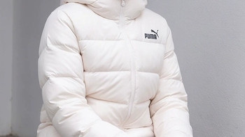  彪马童装羽绒服珍珠白百搭款