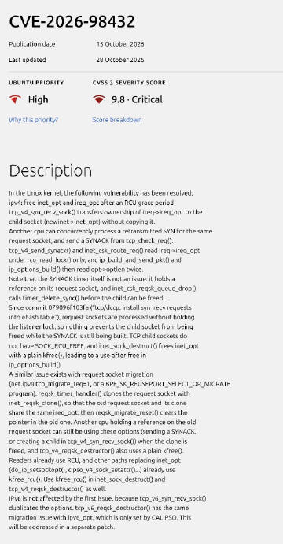 同一个 Linux 内核漏洞,红帽打 5.9,内核团队打 9.8