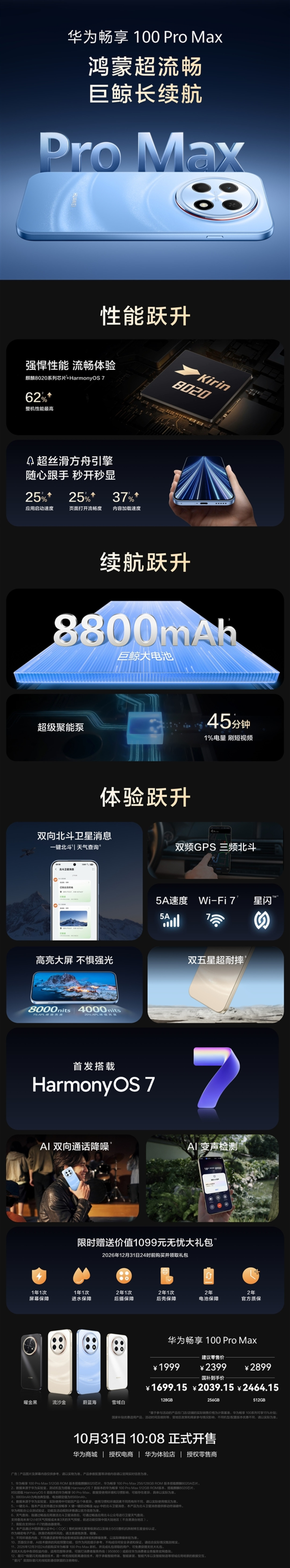 全系标配麒麟芯！华为畅享100/Pro/Pro Max今日首销：1399元起