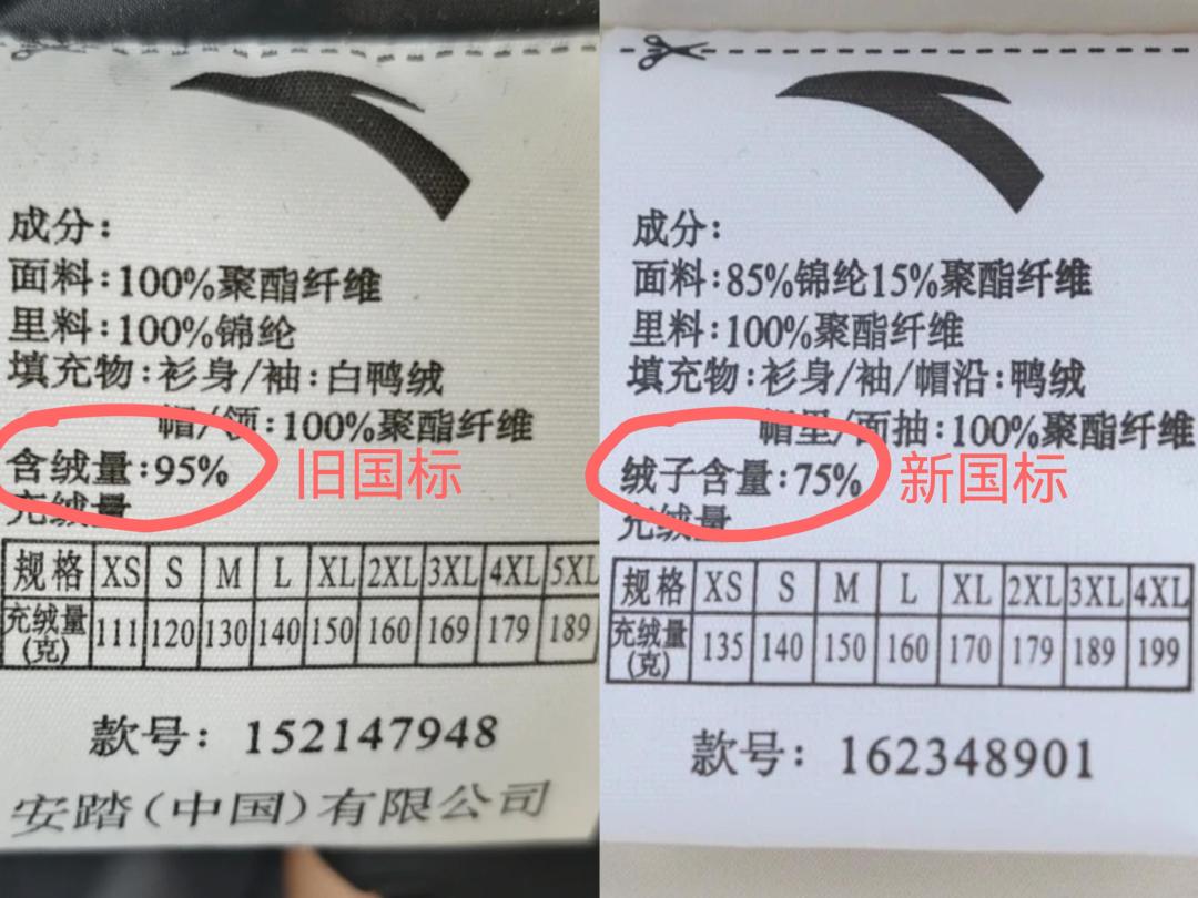 羽绒新国标下的第一个双11:商务党认全吊牌3行字再下单