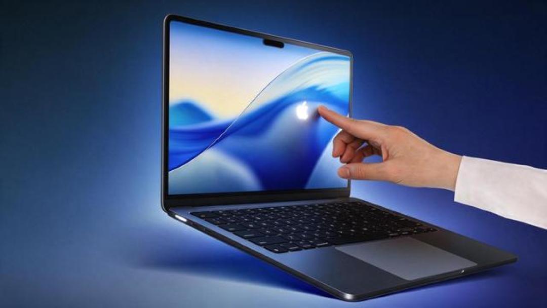 手指点按触屏MacBook屏幕