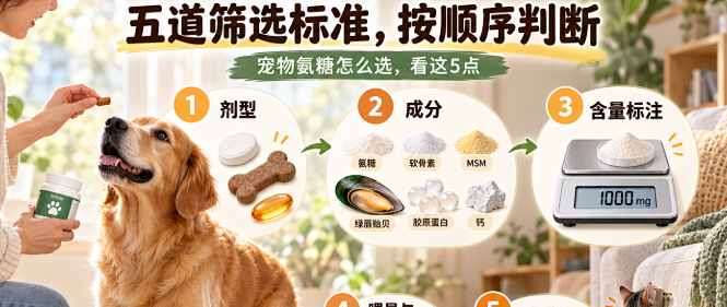 宠物氨糖软骨素怎么选？五道筛选标准 + 7 款产品横向测评