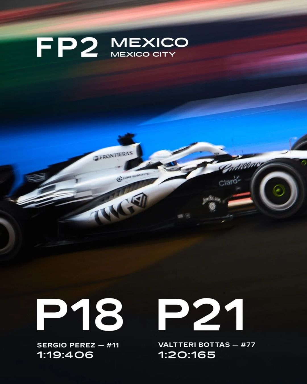 换整台车罚退50位:0分赛季的凯迪拉克F1,墨西哥站怎么拿分?