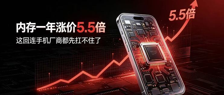 内存一年涨价 5.5 倍：这回连手机厂商都先扛不住了